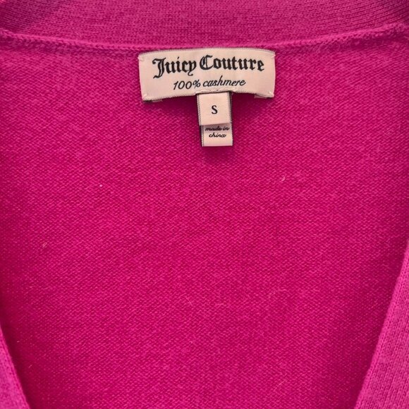 Juicy Couture Cashmere Cardigan Sweater Womens Size S Hot Pink Legally Blonde - Picture 4 of 6